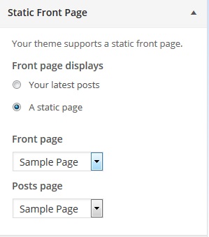 Static Front Page