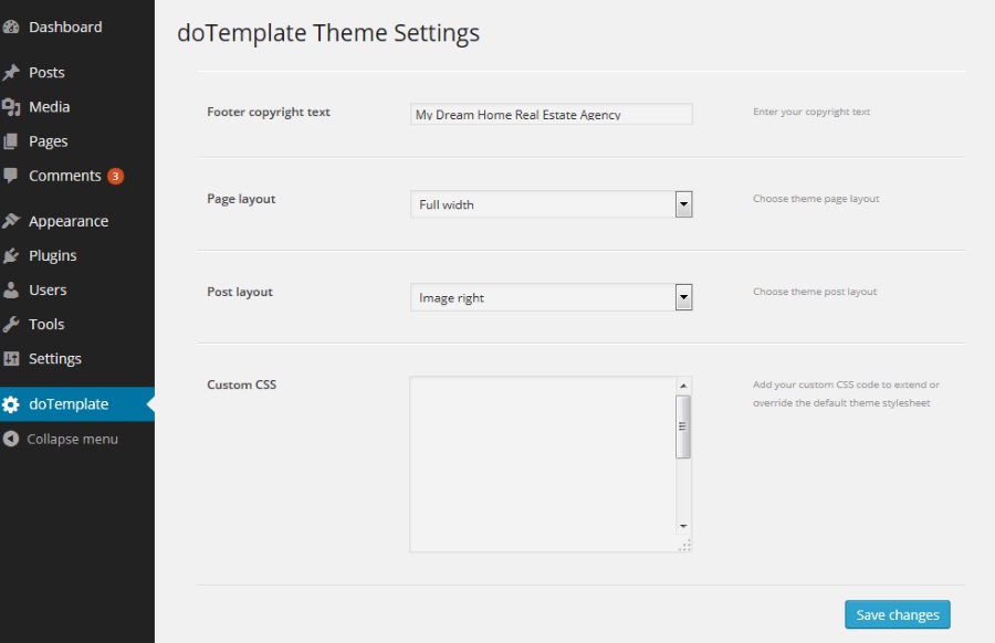 dotemplate Theme Settings