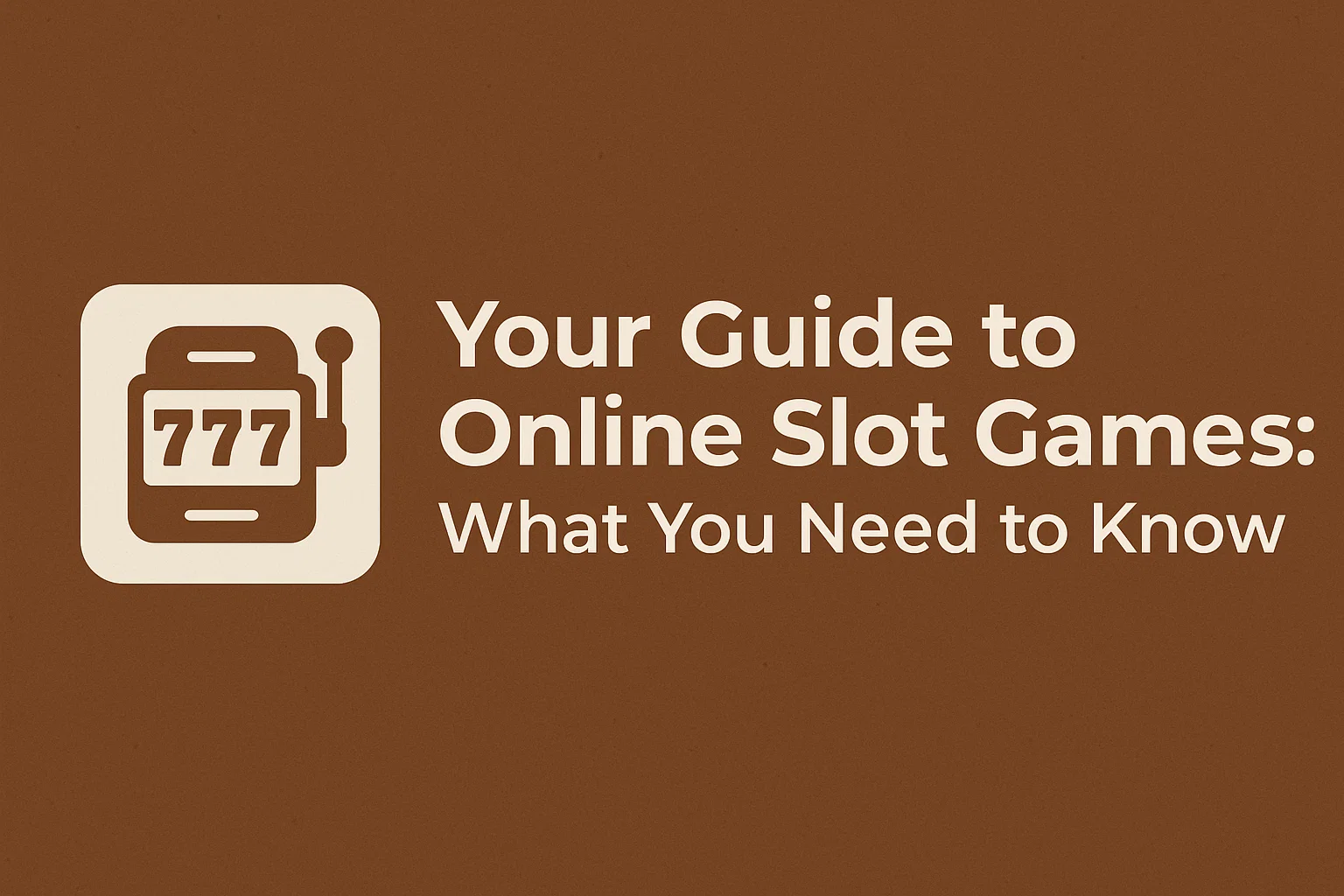 Your Guide to Online Slot Games: What You Need to Know