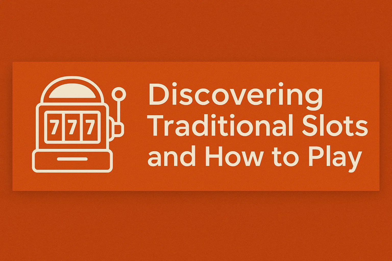 Discovering Traditional Slots and How to Play